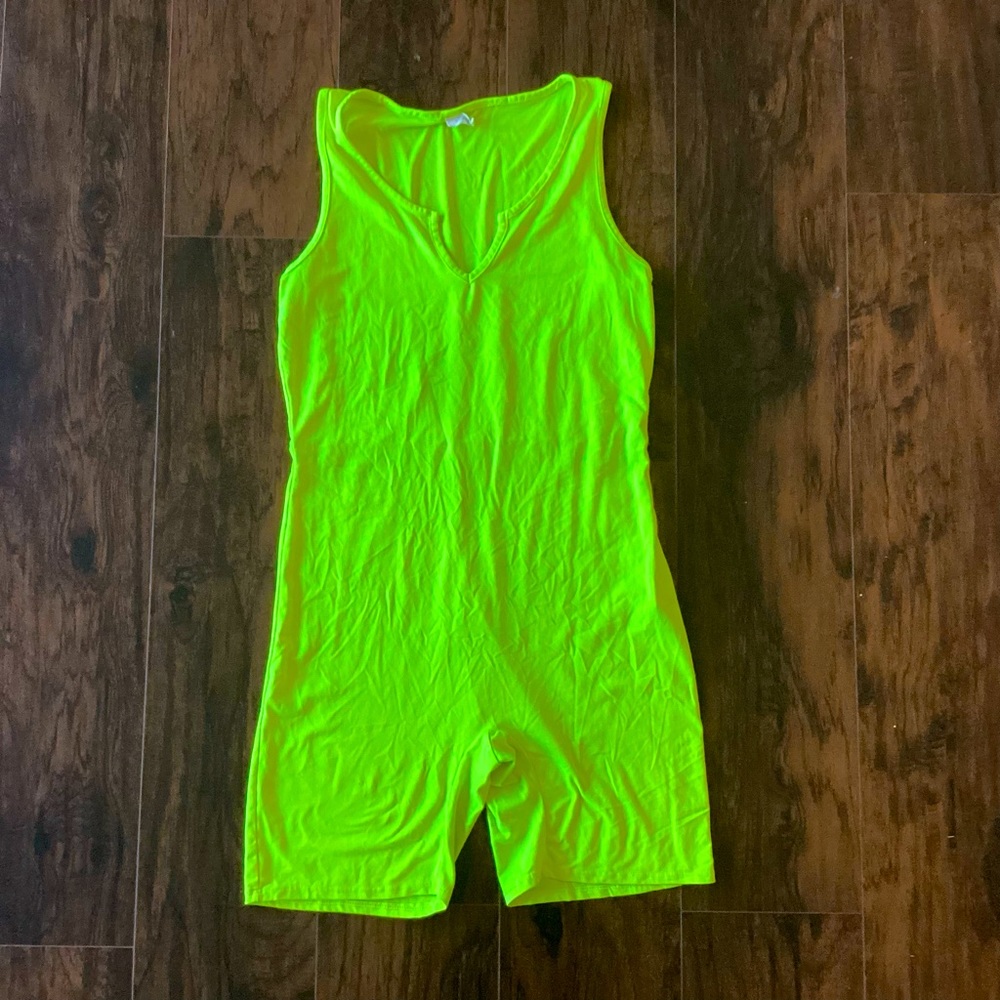 Urban Rose Neon Green Romper